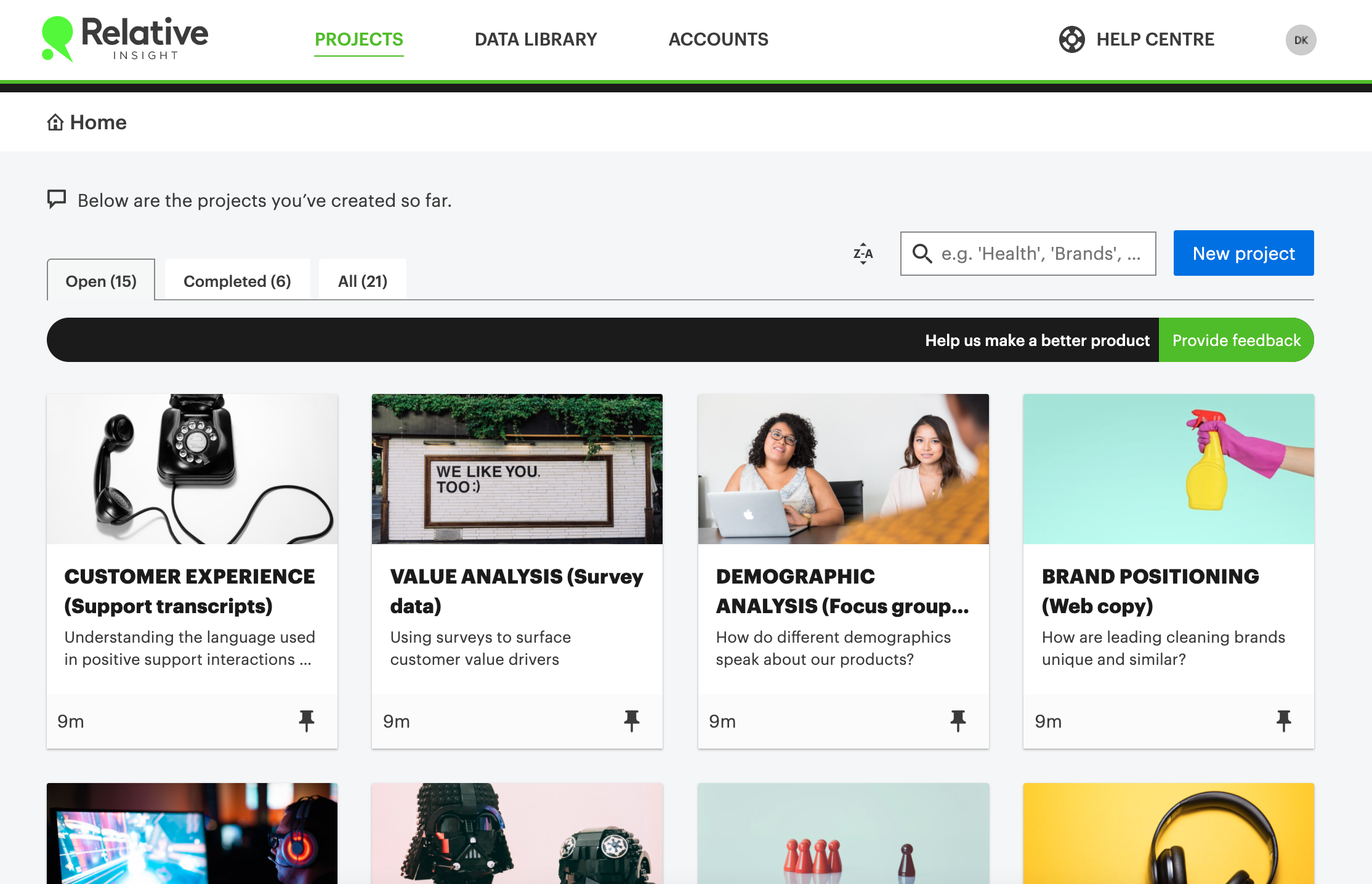 screenshot of Relative Insight